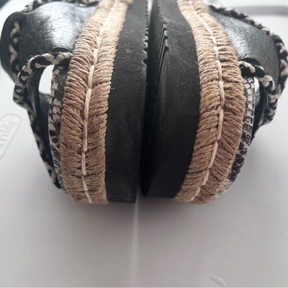 Free People 36/6 Black & White Python Print Slip … - image 6